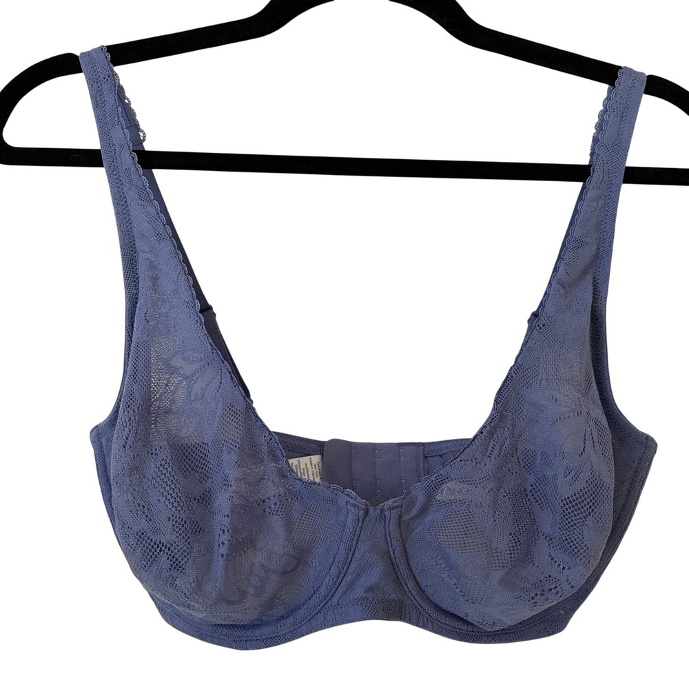 Adore Me Multiway Floral Lace Unlined Underwire Bra 34DDD Blue Ice NWT
